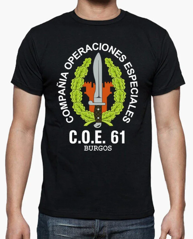 

Spanish Special Operations C.O.E 61 BURGOS Men T-Shirt Summer Short Sleeve Casual 100% Cotton Daddy Shirts