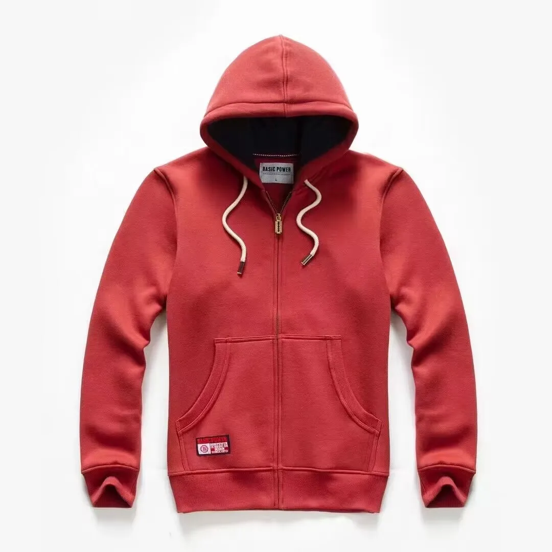 

Pure Cotton Hoodie Zipper Casual All-Match Street Style Sweatshirt Men's Autumn New Arrival Basic Fashion Youth Popular