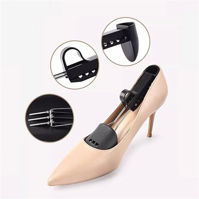 Nouveau Haute qualité 1 paire en plastique chaussure arbre Shaper formes civière réglable pour femmes hommes unisexe mode noir chaussure arbre