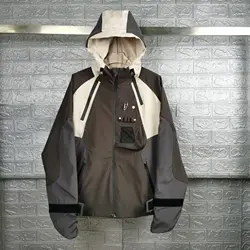 New 2023 Men Under My Car Parka All Track Zipper Casual Mess Inside Windbreaker With Hoody Trench Jackets Coat Outdoor  #A07