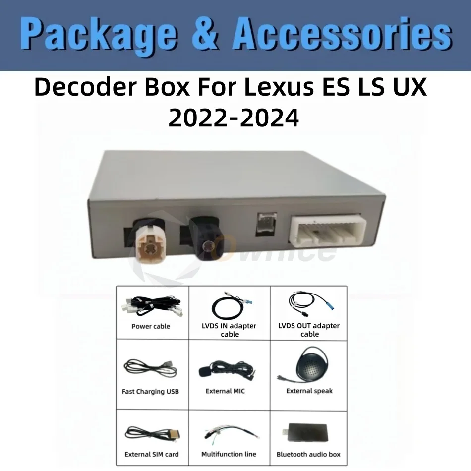 Ownice Android 13 Upgrade Decoder Box Wireless CarPlay Auto For Lexus ES200 LS UX 2022 2023 2024 Support 360