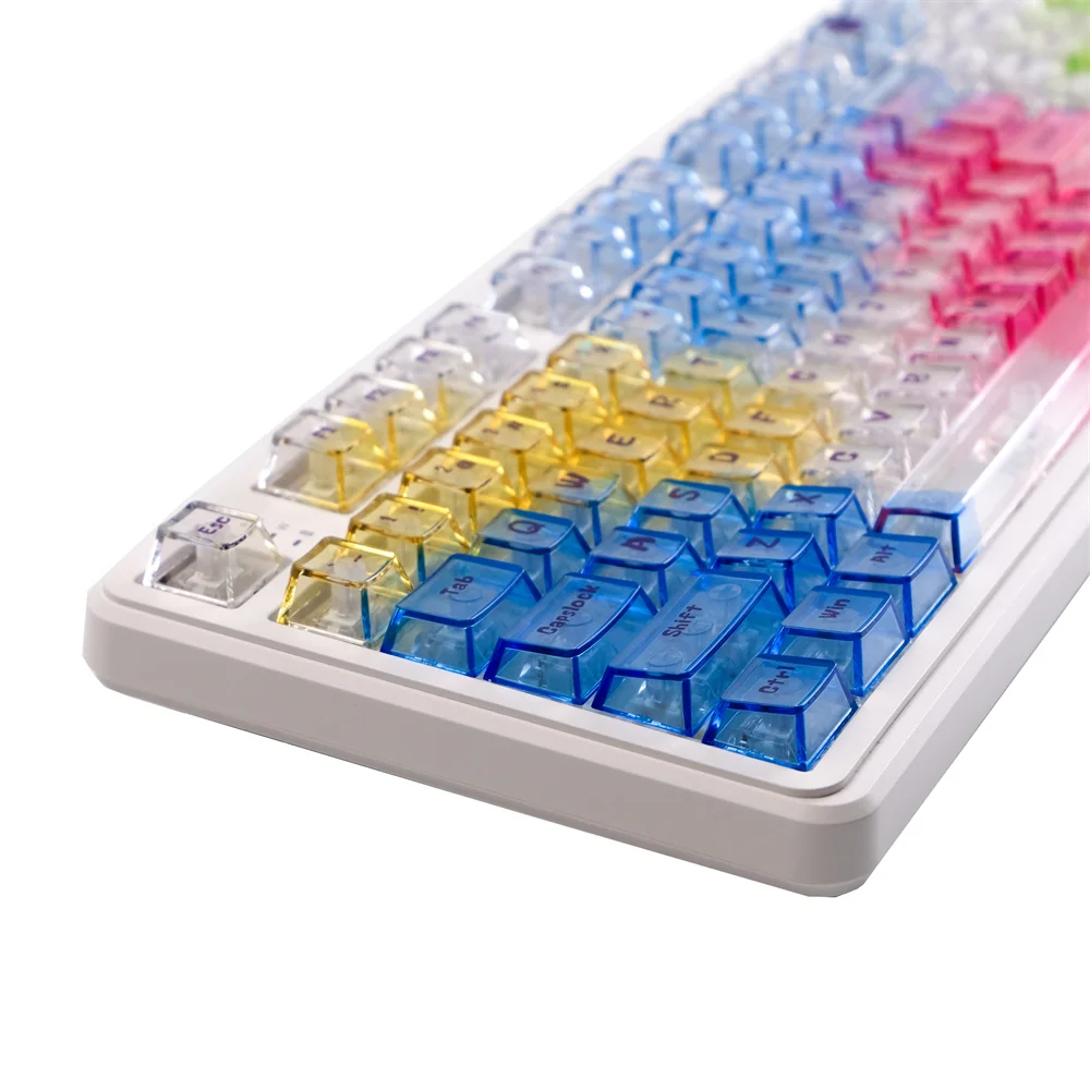 

135 Keys Colorful Transparent Keycap Set PC Material CHerry Profile DYE Subbed Keycaps For Mechanical Keyboard