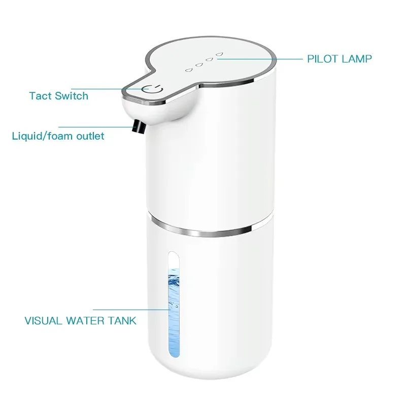 موزع الصابون السائل الرغوي الأوتوماتيكي المثبت على الحائط، موزع مطهر لليدين بشحن USB كهربائي لحمامات الفنادق