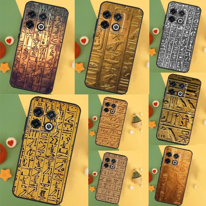 Egyptian Hieroglyphics Case For OnePlus 12 12R 11 9 10 Pro 10R 9R 8T 10T Nord 3 CE 2 Lite 2T CE4 N10 N20 N30 Cover