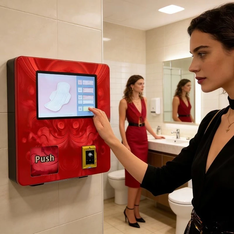 Automatic wall-mounted sanitary napkin vending machine 15.6-inch touch screen SDK toilet shopping mall combination