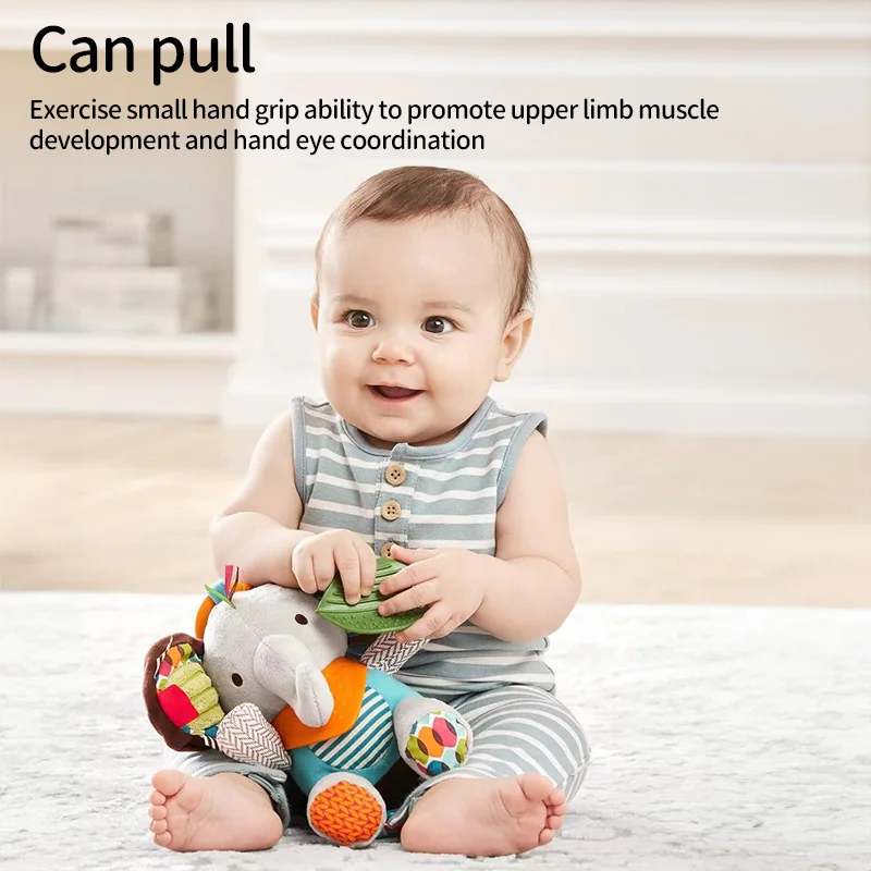 Baby hängen Rassel, Kau spielzeug, Kleinkind Kinderwagen, Kinderwagen, Krippe, Cartoon Elefant Plüsch tier