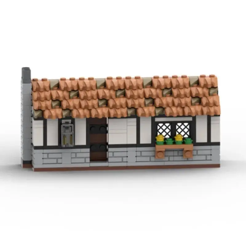 230PCs MOC Street View Medieval Mini House Farmhouse Waterwheel Building Blocks City Architecture Knight Soldier CastleToys Gift