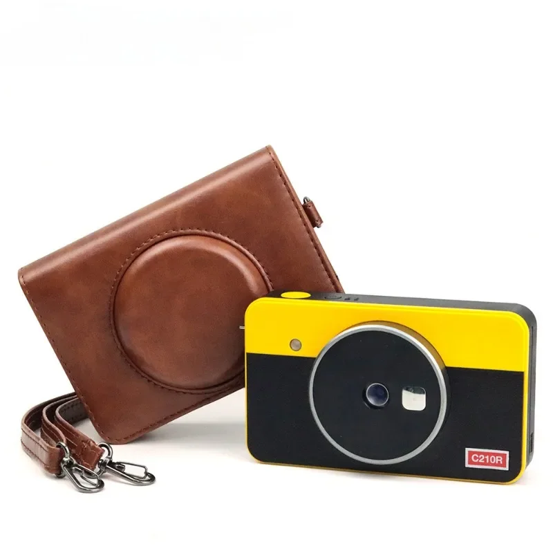 New C210R Camera Case for Kodak Mini Shot 2 Retro Instant Camera  Photo Printer Accessories,with Shoulder Strap Leather Bag