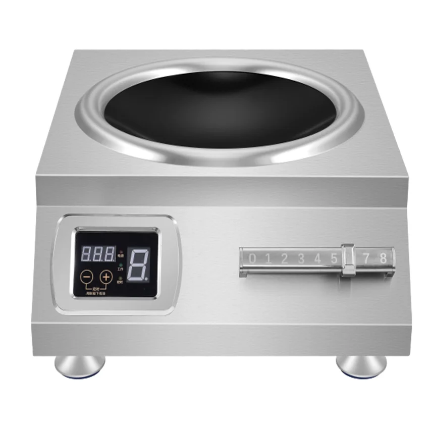 Commercial 5000W Electric Stove 380V Kitchen Appliances Concave Cooker For Restaurant Stainless Steel Induction Cooker