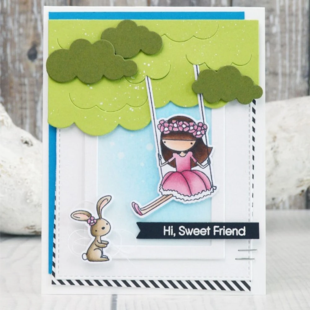 Metall-Stanzformen mit Freundschaftsthema, Hase, Sneaker, Wolke, Rand, Scrapbooking-Stanzformen, DIY-Kartenherstellung, Bastelbedarf