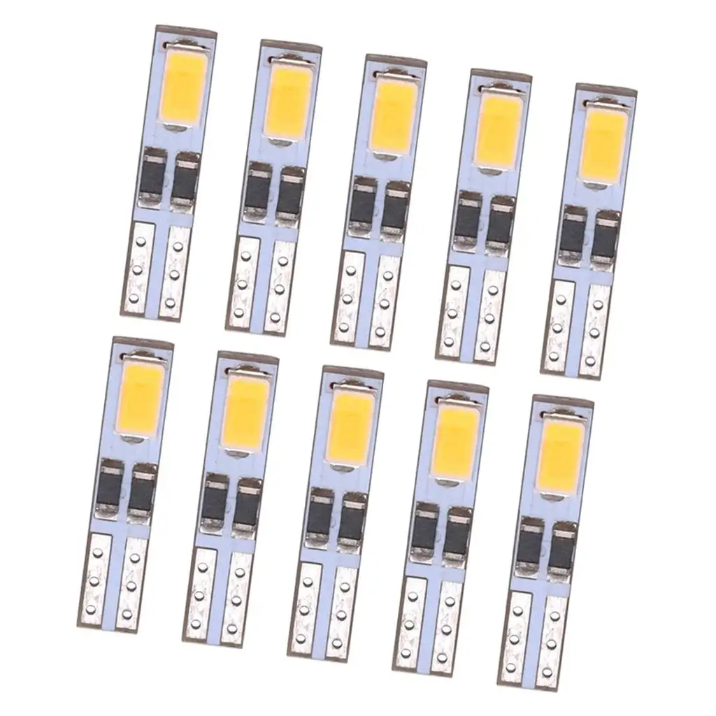 

10pcs LED Car Bulbs, Lamp 900LM Xenon 6500K, Replacement Lamp Reversed Light Card Side License Plate Lights -12V