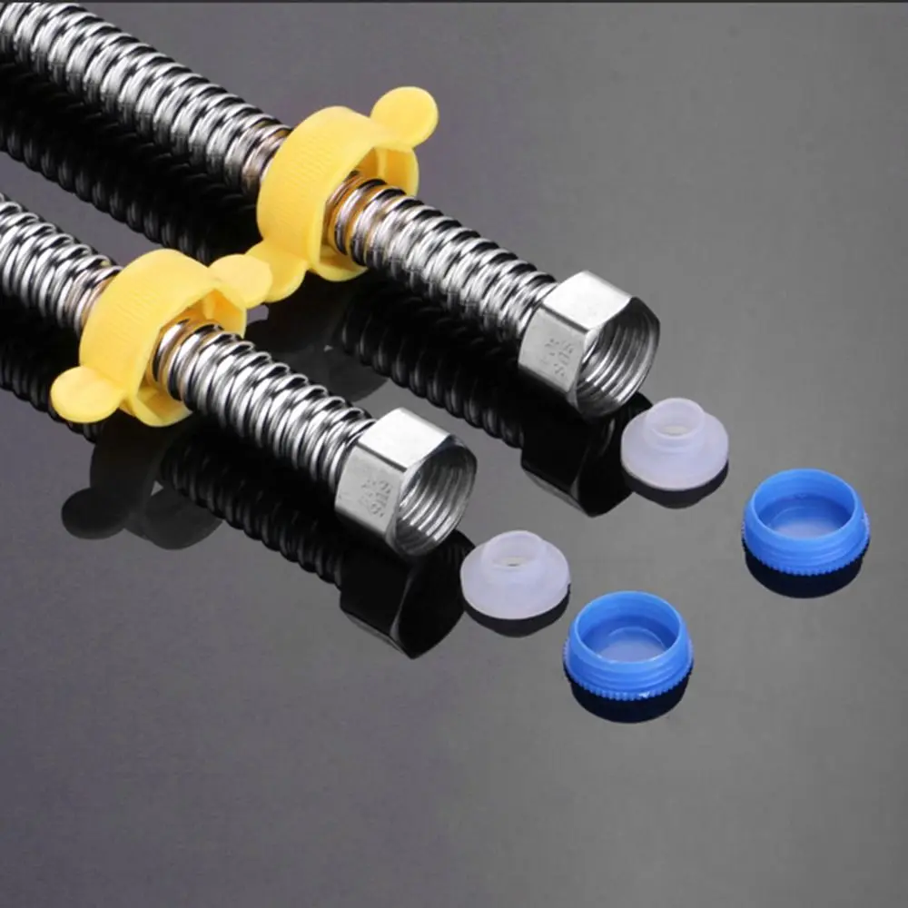 Silicone Gasket Plumbing Hose Corrugated with Wrench Bathroom Heater Connector Non-slip Installation Pipeline Protection