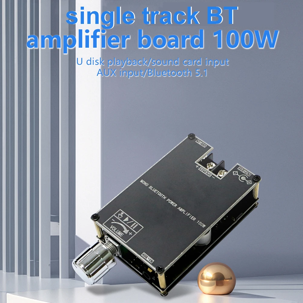 ZK-1001B モノラル 100W デジタル パワー アンプ ボード Bluetooth 対応 5.1 AUX TPA3116D2 アンプ ボード TWS モード付き ホームシアター用