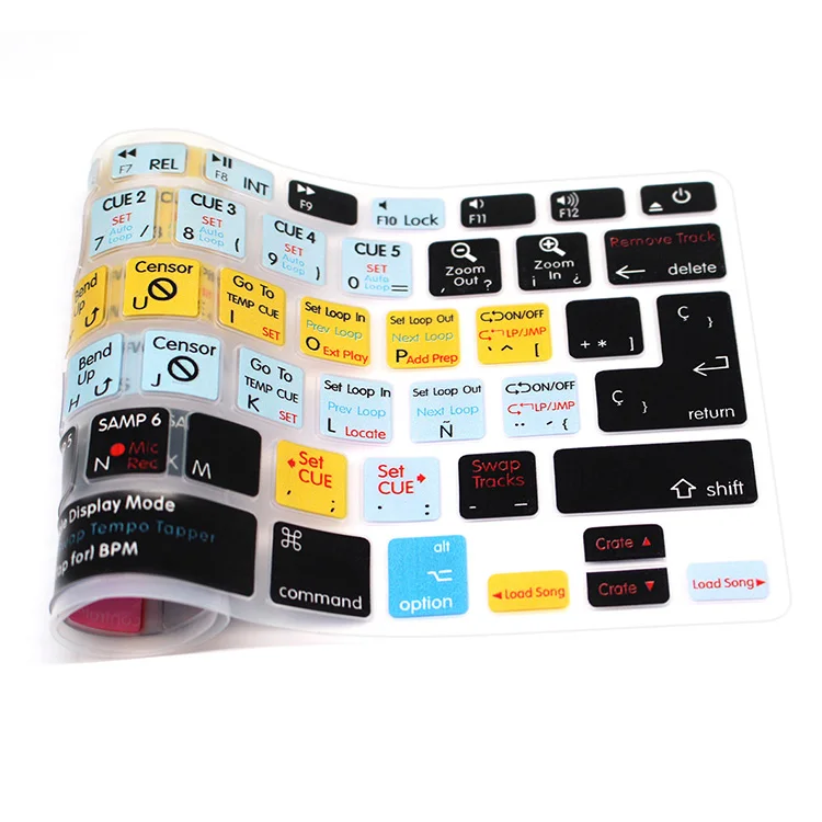 HRH Serato Scratch LIVE Spanish Hotkey Shortcuts Silicone Keyboard Cover Protector Skin For Mac Air Pro Retina 13\