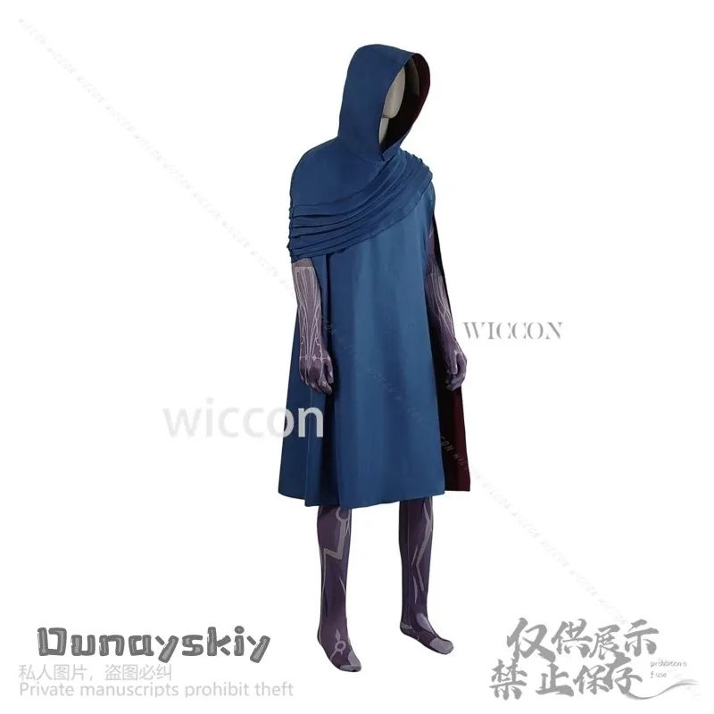 

asdh8@Anime Game LOL Arcane 2 Cosplay Viktor witch Costume Wig Coat Jumpsuit blue Cloak Man Woman Party Halloween Suit Customize