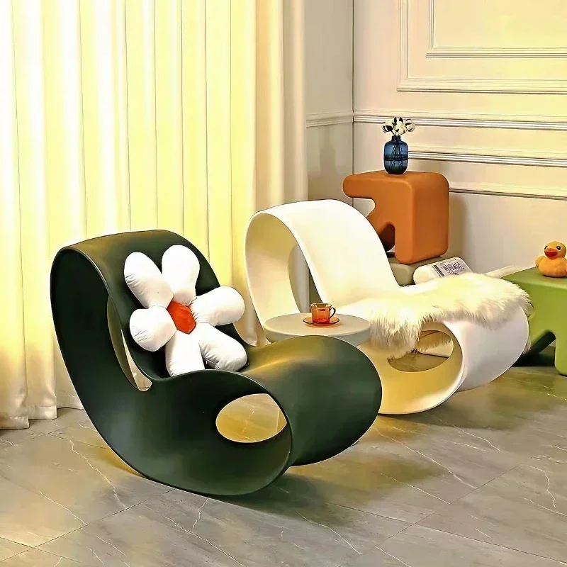 Mecedora nórdica ligera de lujo para exteriores, sillón perezoso creativo, silla de sala de estar con balcón Simple y moderna de ocio de alta gama