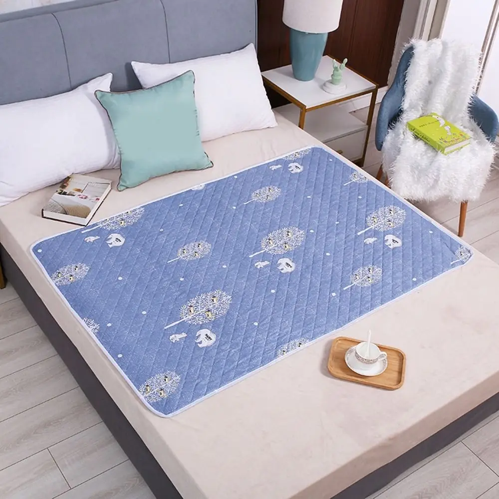 Durable 80*120cm Urine Mat Cartoon Waterproof Bed Protector Diaper Washable Skin-friendly Baby Sleeping Underpads Elder