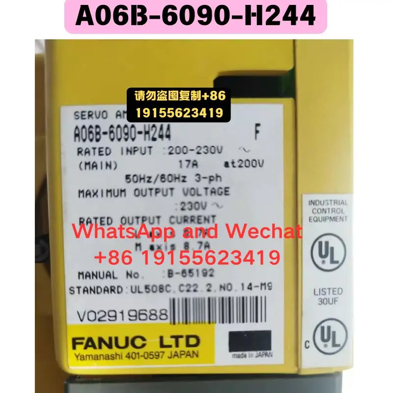 Used OEM disassembled parts A06B-6090-H244 Driver Functional test OK