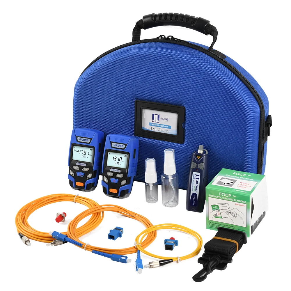 JILONG Basic Optical Fiber Toolkit JLT-12E incl Fiber Optic Power Meter, Light Source,1mw VFL, Fiber Cleaning tool