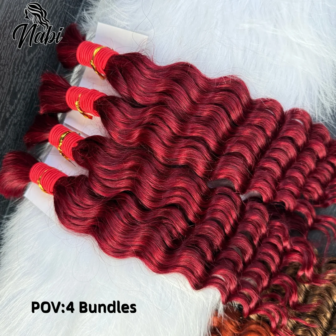 

Плетеные человеческие волосы Nabi в стиле бохо, объемные волосы, 16-22 дюйма, глубокие волнистые волосы без Уточки, бразильские человеческие волосы, добавляемые в местоположение для косичек богини