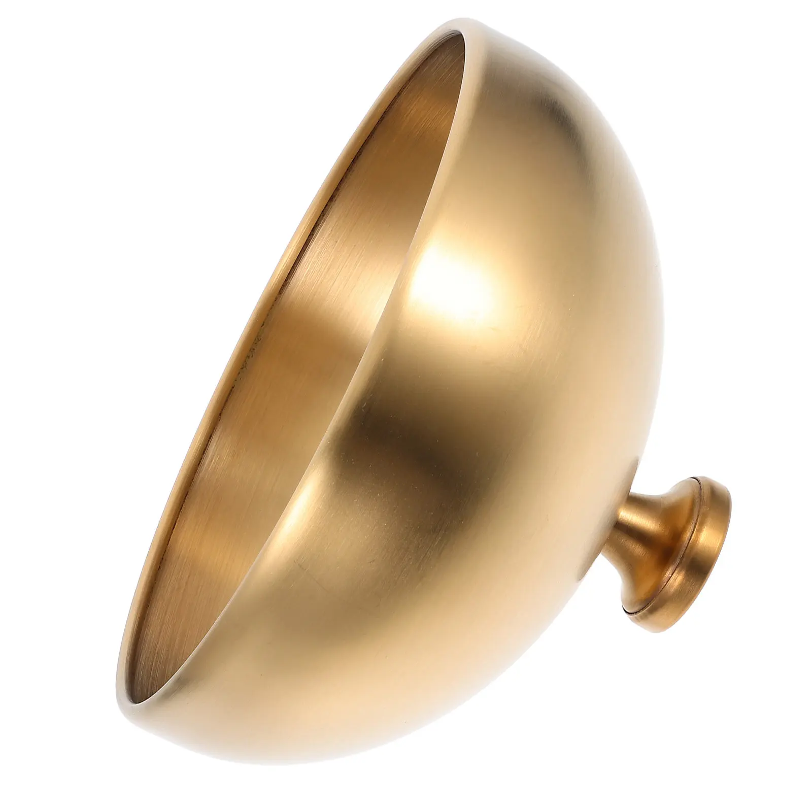 6.68inch 17Cm Gold Stainless Steel Food Cloche Dome Round Flat Top Lid for Butter Melting Cheese Warming Steak Basting Griddle