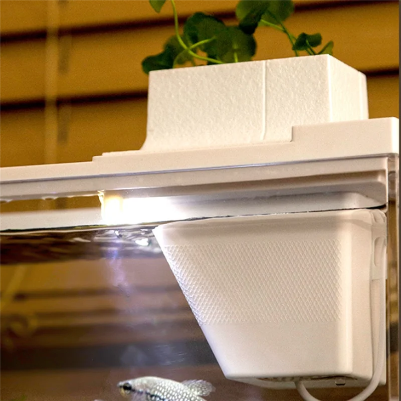 ABZV-Desktop Aquarium Fish Tank LED Lighting Silent Filter Feeding Aquarium For Office And Home