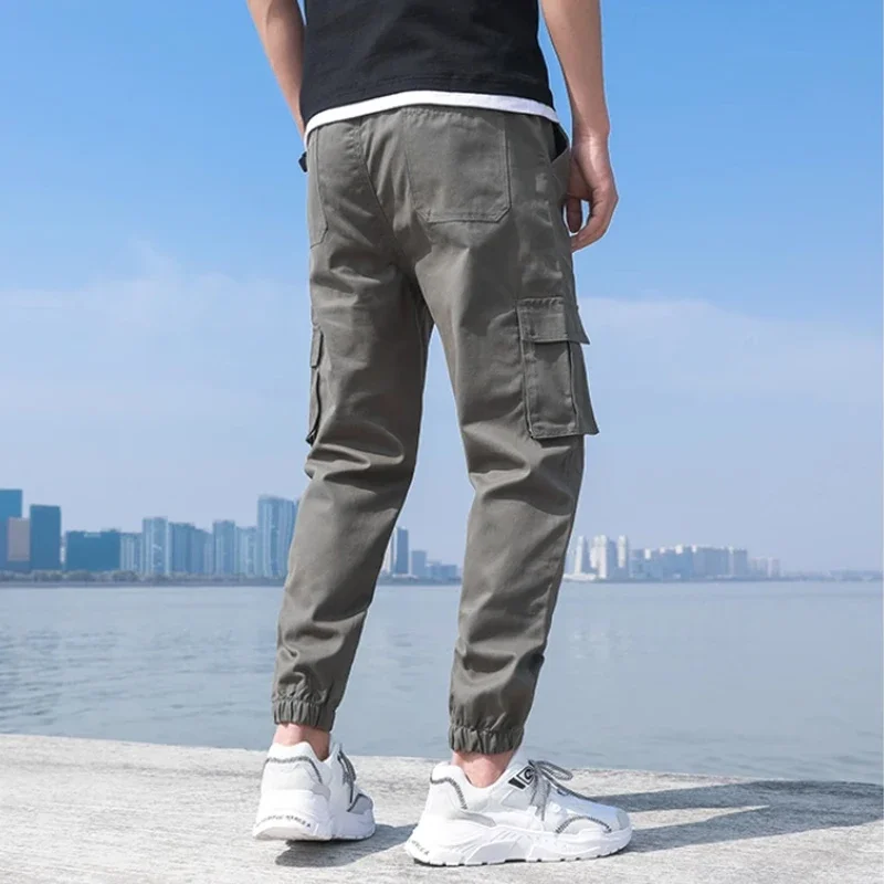 

Men's pants 2024 new men's casual pants with ankle binding and winter velvet sweatpants men's spring and autumn sports pants