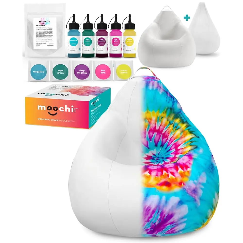 

Diy Tie Dye Bean Bag Chair Cover For Kids, Teens & Adults (Family Diy Project) – Soft, Washable Slipcover For Stuffed Animal