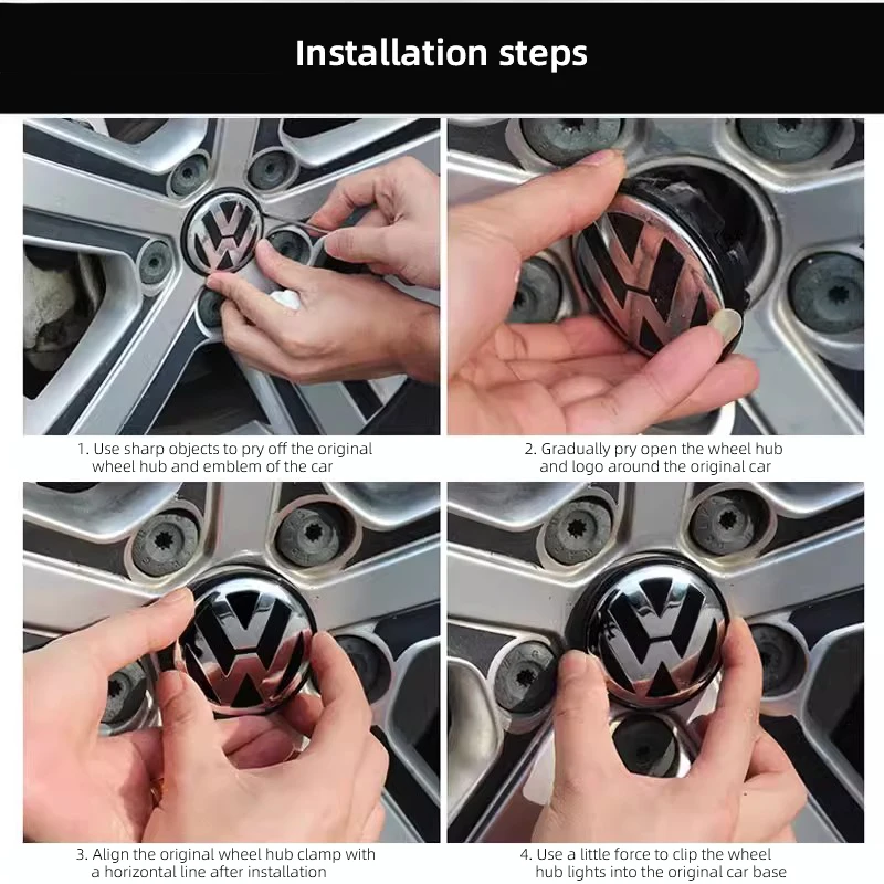 4 قطعة غطاء محور عجلات السيارة حافة غطاء مركزي اكسسوارات السيارات لشركة فولكس فاجن GTI بولو جولف باسات تيجوان أرتيون طوارق CC تايغو العلبة جيتا