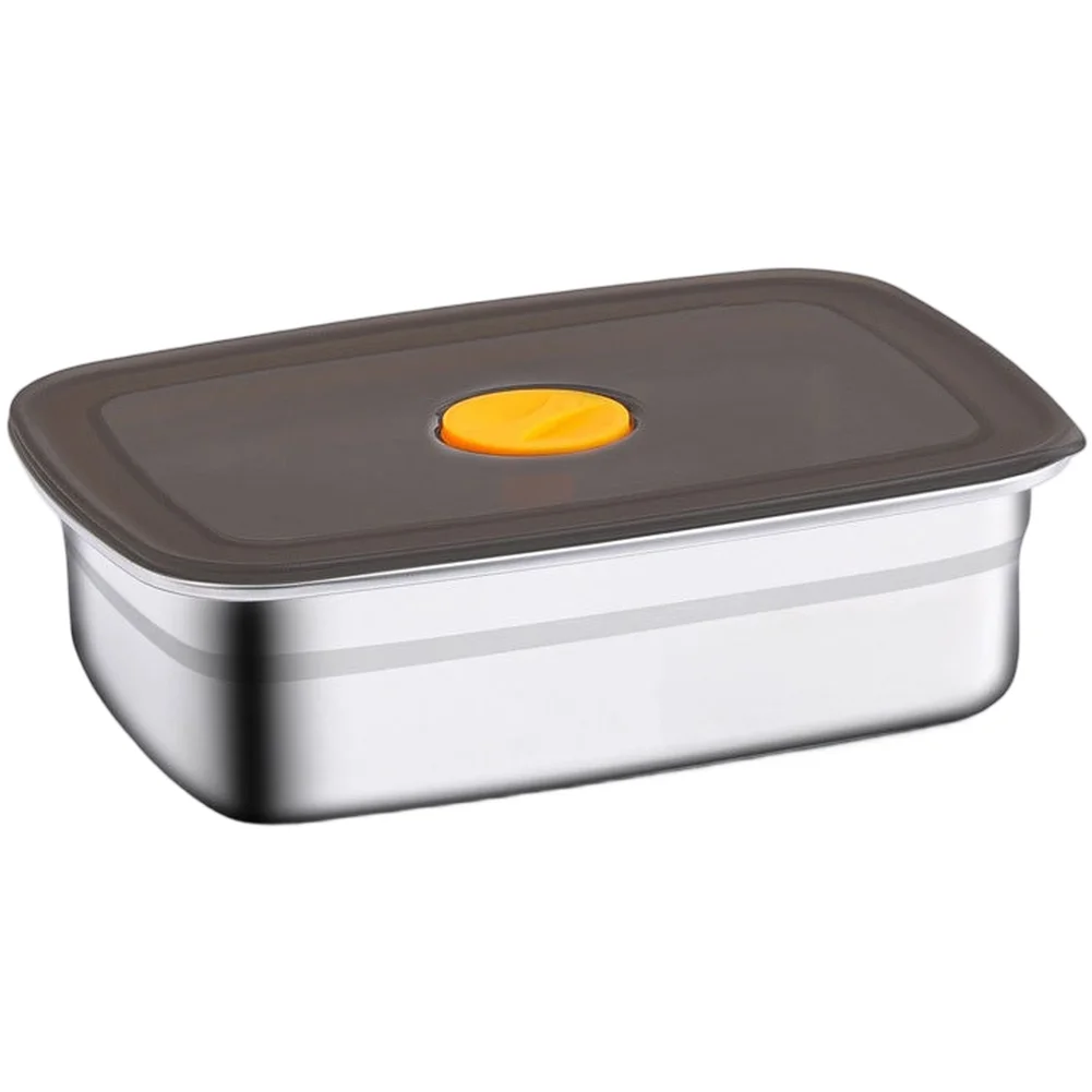 Silver 316L Stainless Steel Food Storage Container Airtight Lunch Box Stackable Design For Cold Storage Heating Office School