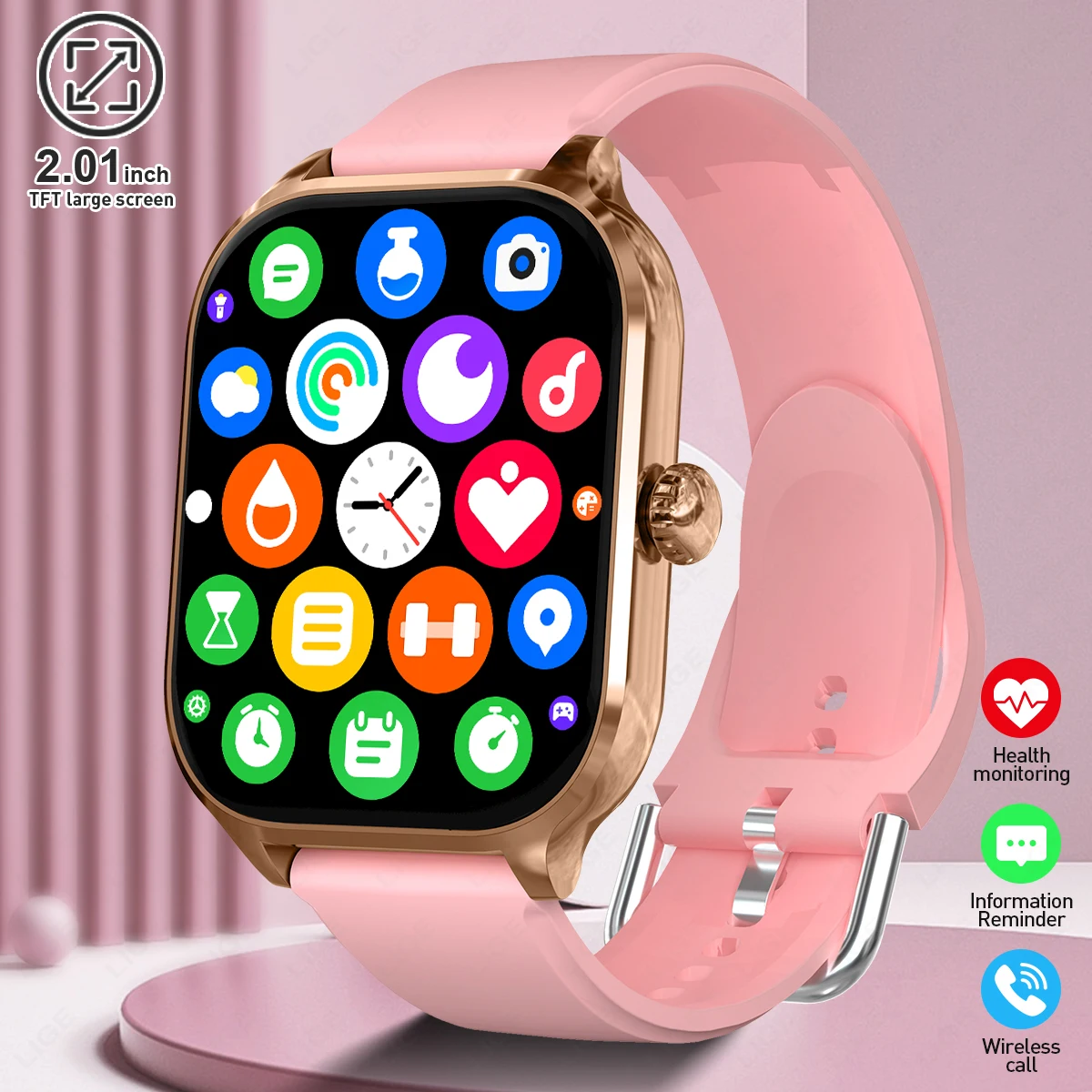 LIGE 2025 New Fashion Smart Watch Heart Rate Monitor Sports Fitness Watch Waterproof Voice Calling Smart Watch For Huawei Xiaomi