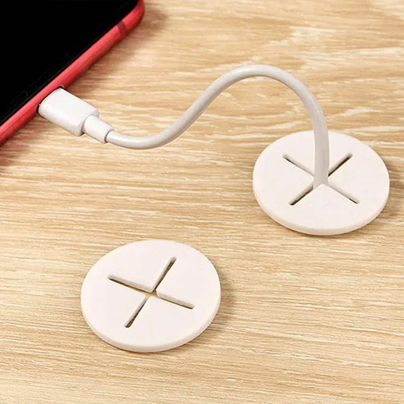 5PCS  Flexible Rubber Round Cable Hole Cover Gasket Office Desk TV Console Furnitures Cord Pass Through Grommet Wire Organizer
