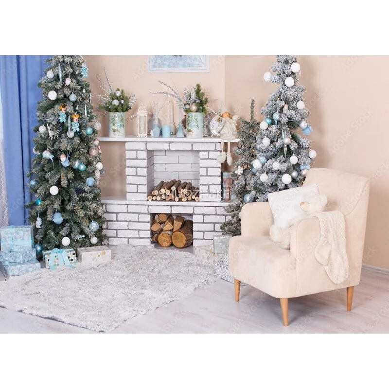 SHUOZHIKE Christmas Photography Background Snowman Christmas tree Portrait Backdrops For Photo Studio Props HHJJ-04