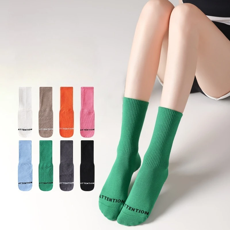 

Letter Print Sports Socks Women Silicone Anti-slip Candy Colors Pilates Socks Professional Indoor Floor Gym Fitness Yoga Socks