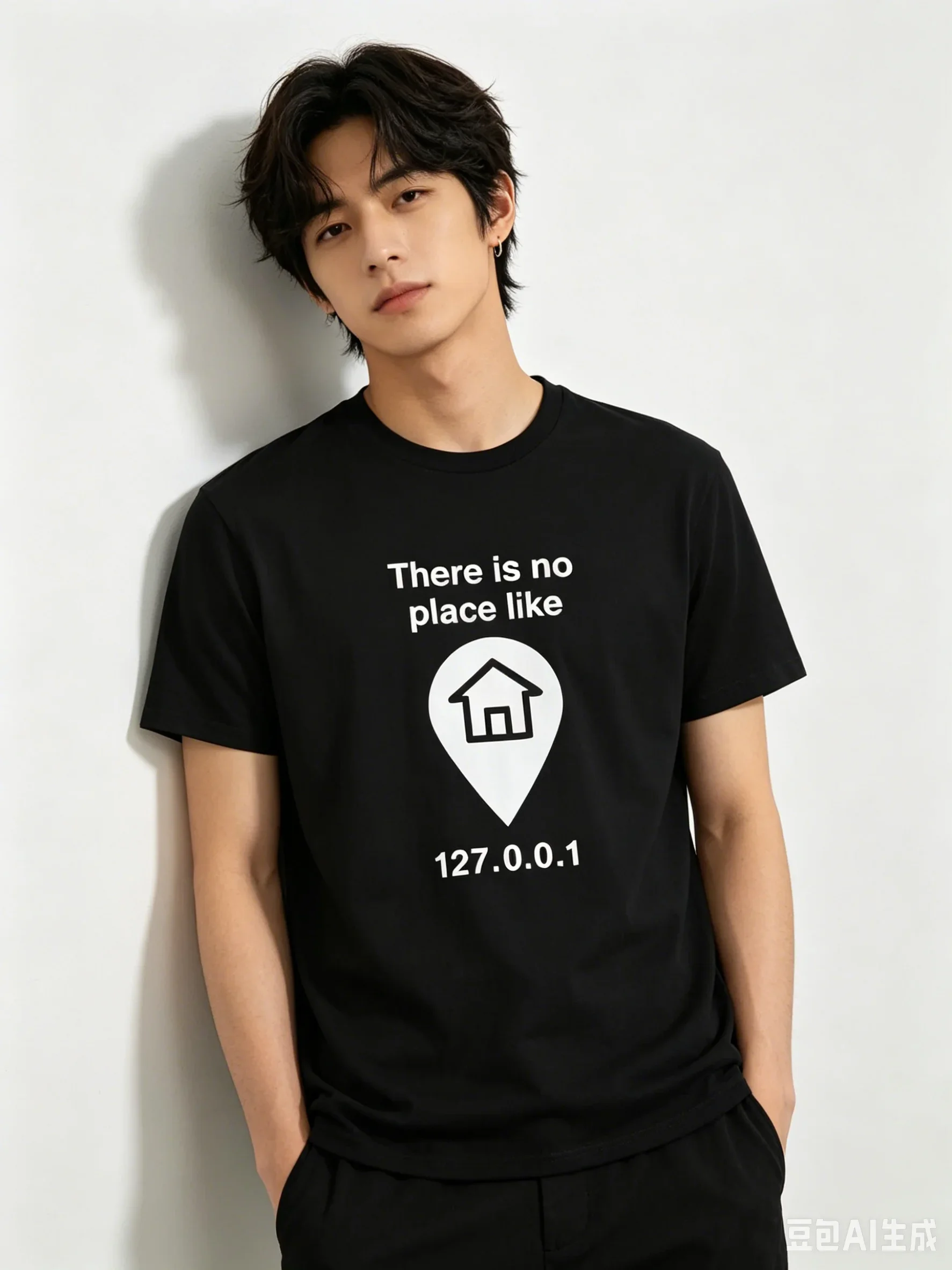 

Men There Is No Place Like Funny Programmer Developer IP Address Graphic T-Shirt Cotton Short Sleeve Neck Casual Geek Tees Tops