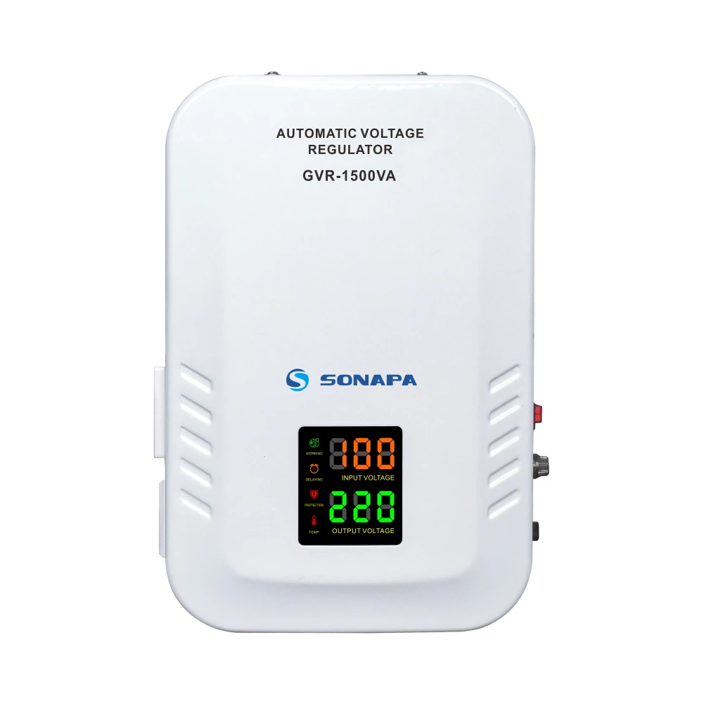 220v montado na parede ultra fino relé doméstico 1500VA regulador automático do estabilizador de tensão