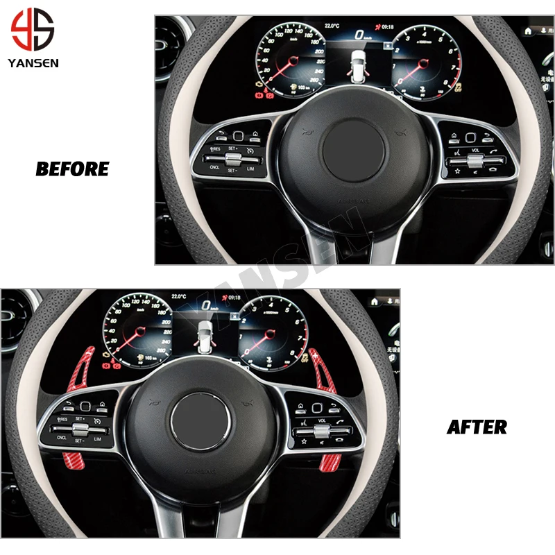 For Mercedes Benz AMG C63 W205 W213 A45 CLA45 GLE GLS GLA CLS ABS Car Steering Wheel Paddle Shift DSG Extension Car Sticker