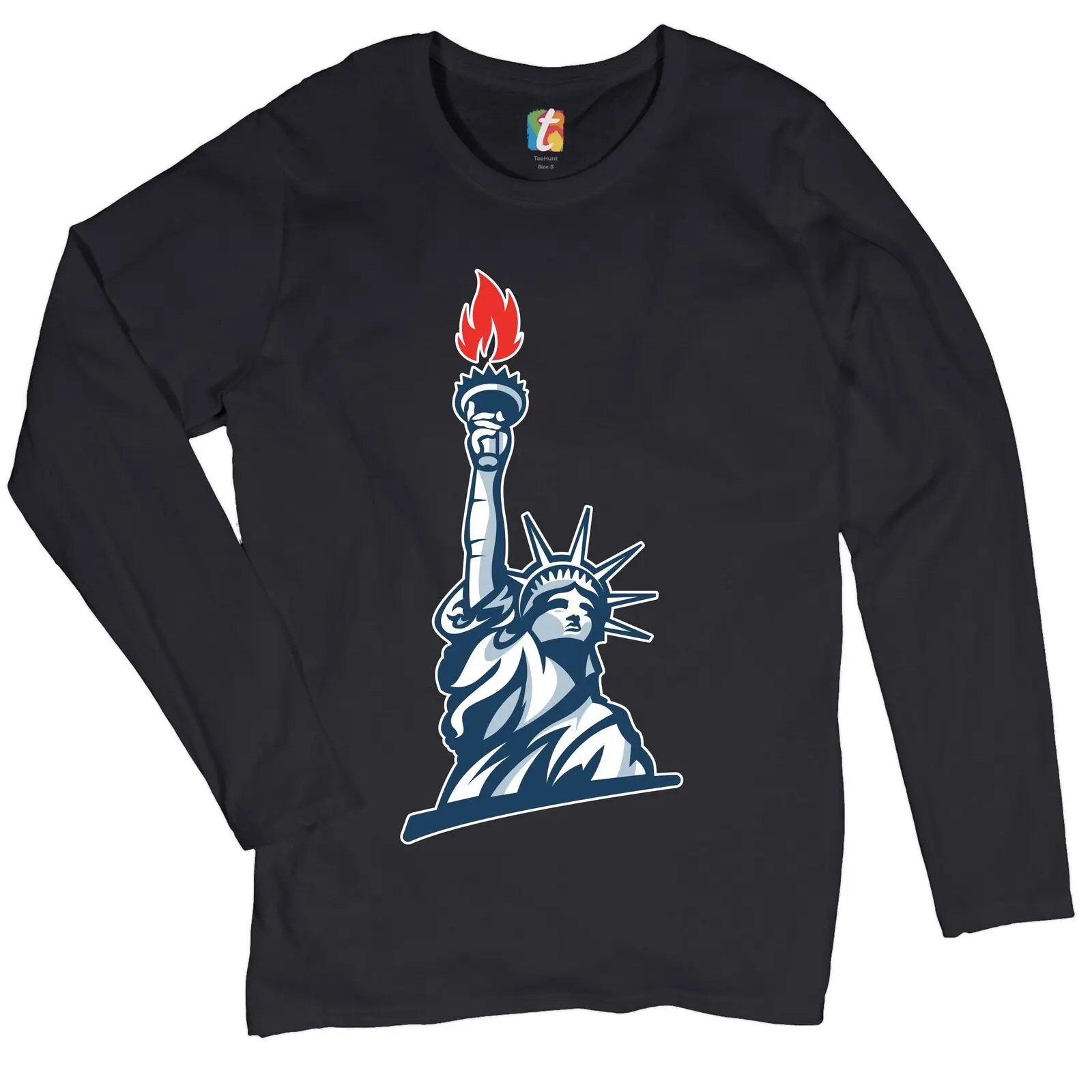 

Statue of Liberty Women's Long Sleeve T-shirt Manhattan New York 4th of July