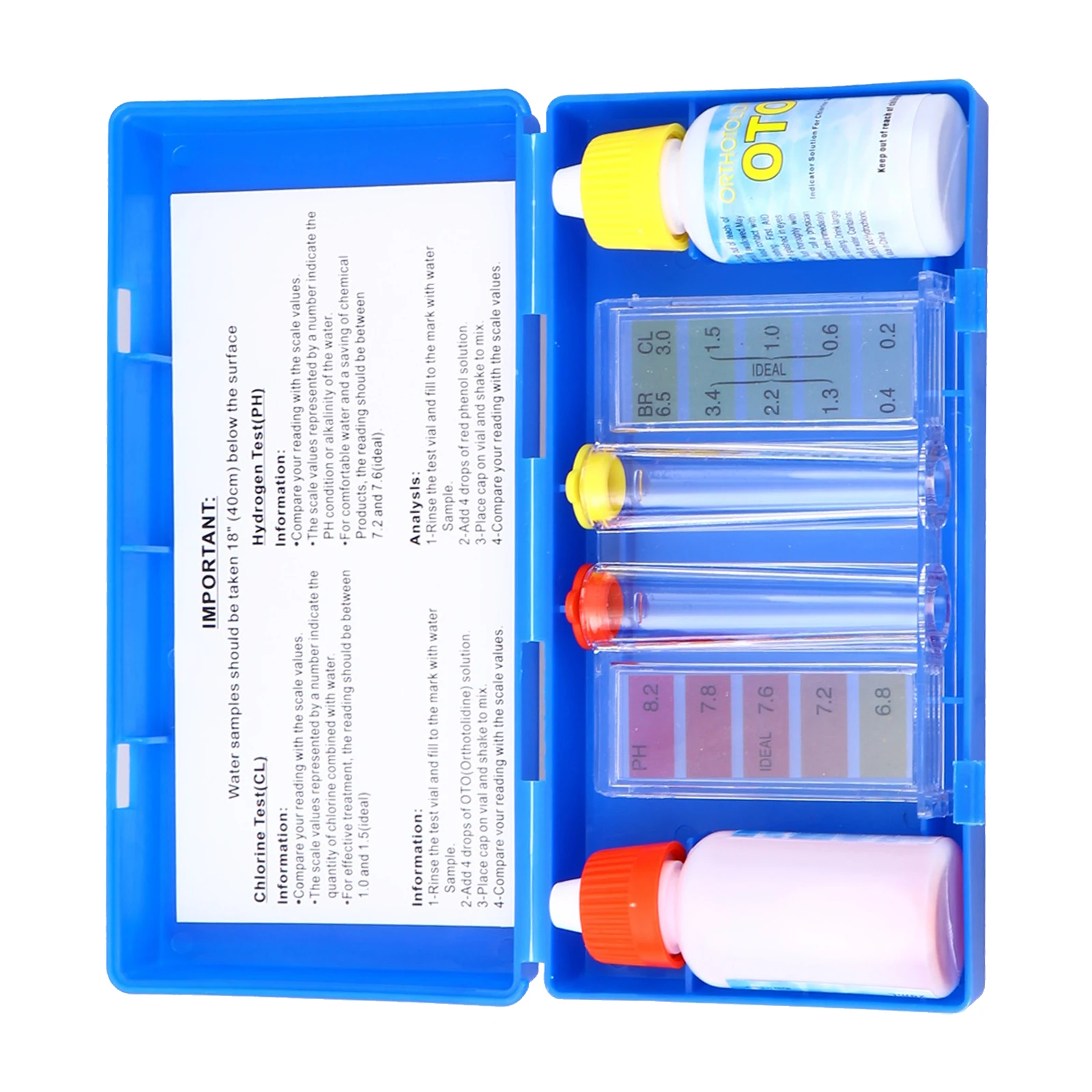 

1 set 1 Set Pool Test Kit For Water Quality Testing Ph Residual Hardness Alkalinity Analysis In Swimming Pools Spas