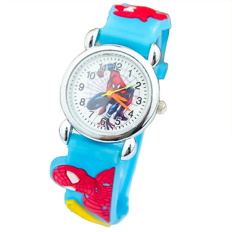 Miniso Anime dibujos animados Marvel Spiderman reloj redondo de cuarzo para niños moda niños estudiante correa de silicona reloj de pulsera regalo de Navidad