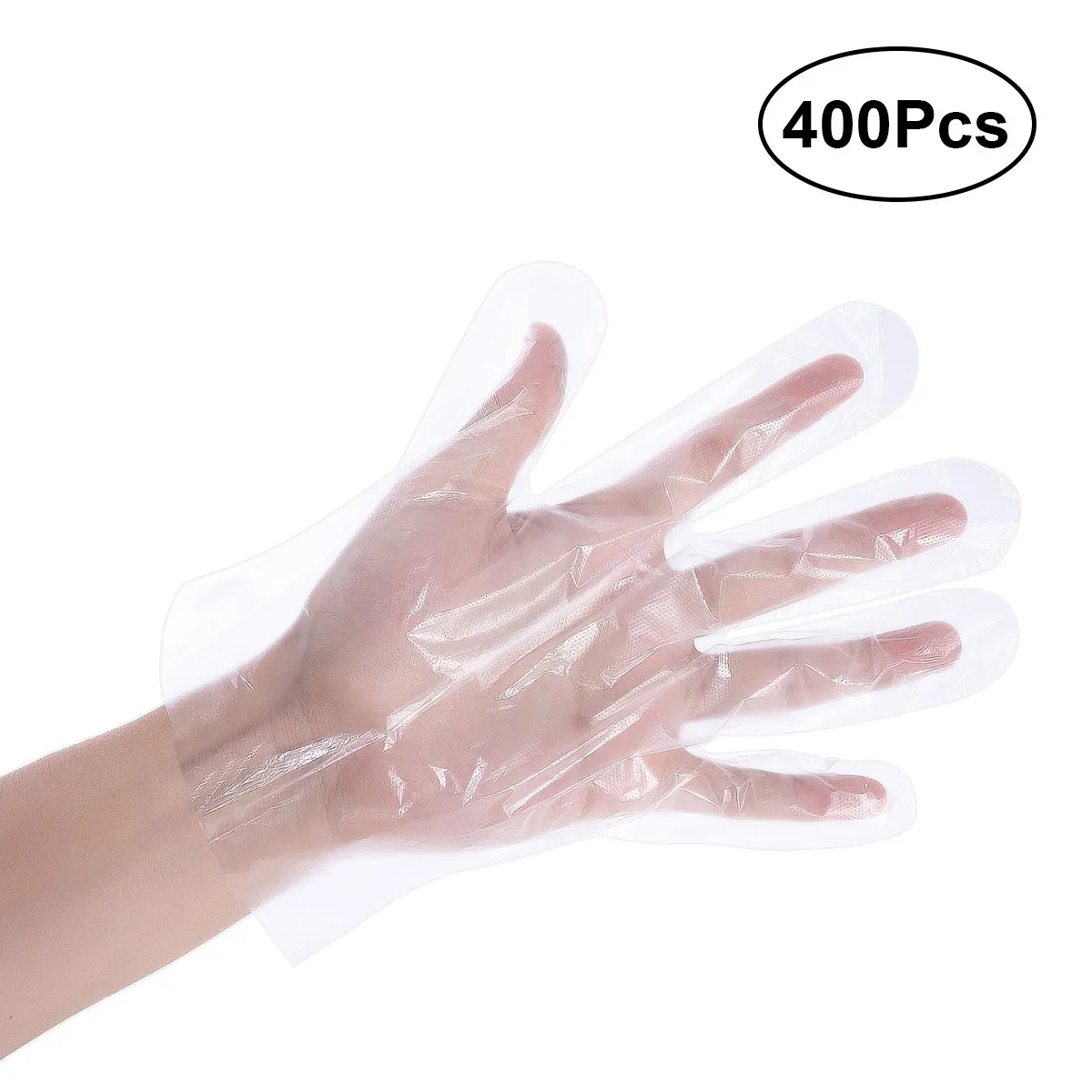 

400pcs Disposable Gloves Pe Plastic Food Safe For Kitchen Restaurant Industrial Use Large Ambidextrous Multi-Industry Protection