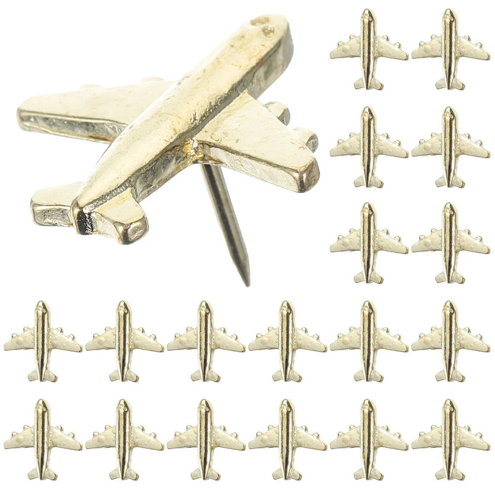 

30Pcs Metal Push Pins Airplane Design Cute Thumb Tacks for Cork Board Bulletin Board Tacks Wall Metal Decor Lightweight Paper