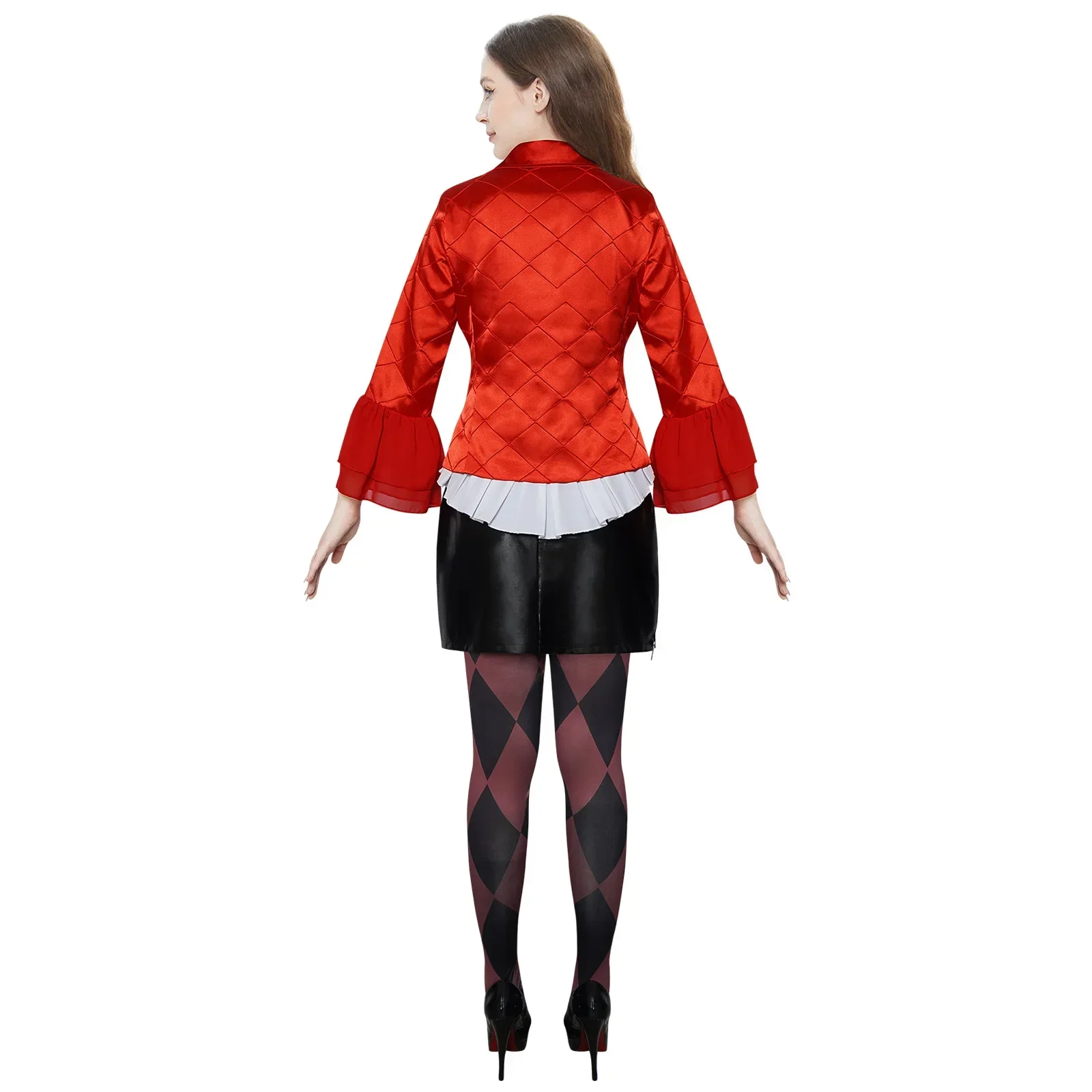جوكر 2 زي تنكري للنساء ، قميص سيدة ، بنطلون ، معطف أحمر ، شعر مستعار ، بدلة ، هالوين ، حفلة كرنفال ، زي ، 2