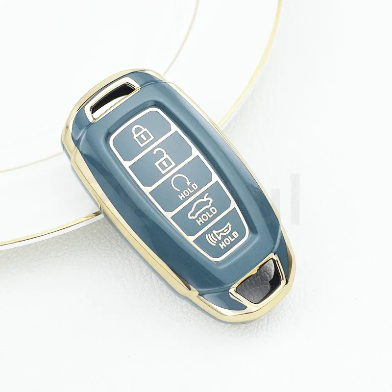 5 Buttons TPU Car Key Cover Case for Hyundai Palisade 2021 Ix35 Tucson Accent Santa Fe Solaris ELANTRA Azera Key Accessories