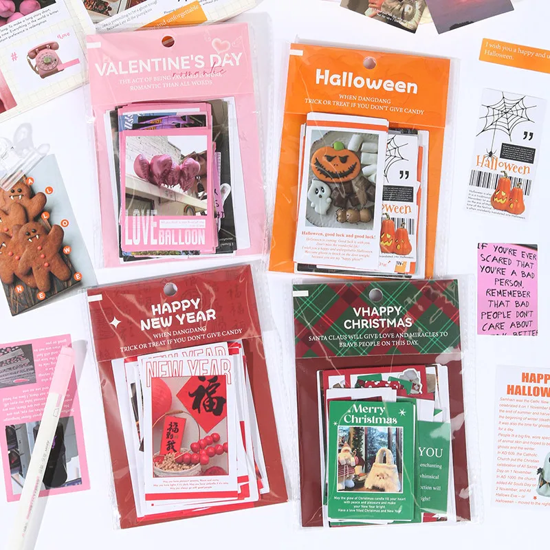 48 قطعة من ملصقات الكتابة على الجدران الرائعة ذات الرسوم المتحركة اللطيفة بأربعة موضوع كبير لتزيين عطلة عيد الميلاد لليد الدراجة