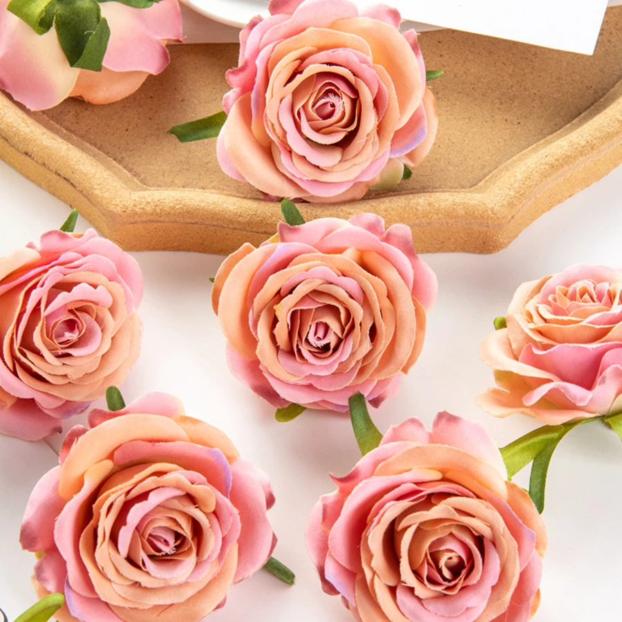 7 cm künstliche Blumen Scrapbooking Festival Home dekorative Blumen Wandkränze Hochzeit Party Garten Diy Seide rote RoseAccessor – Detail 7