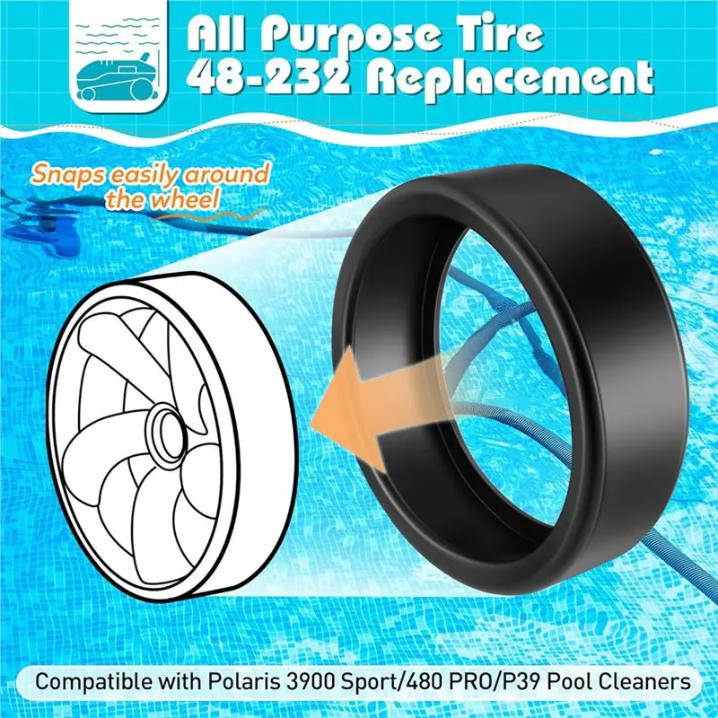 A89E-Pool Cleaner Tire Replacement For Polaris 480 3900 Sport Pool Clean Machine Accessories