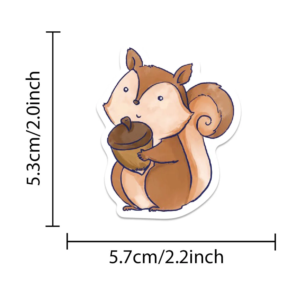 50PCS The Season Of Falling Leaves Stickers Cartoon Pine Cone Decals For Laptop Suitcase Refrigerator Notebooks Graffiti Sticker