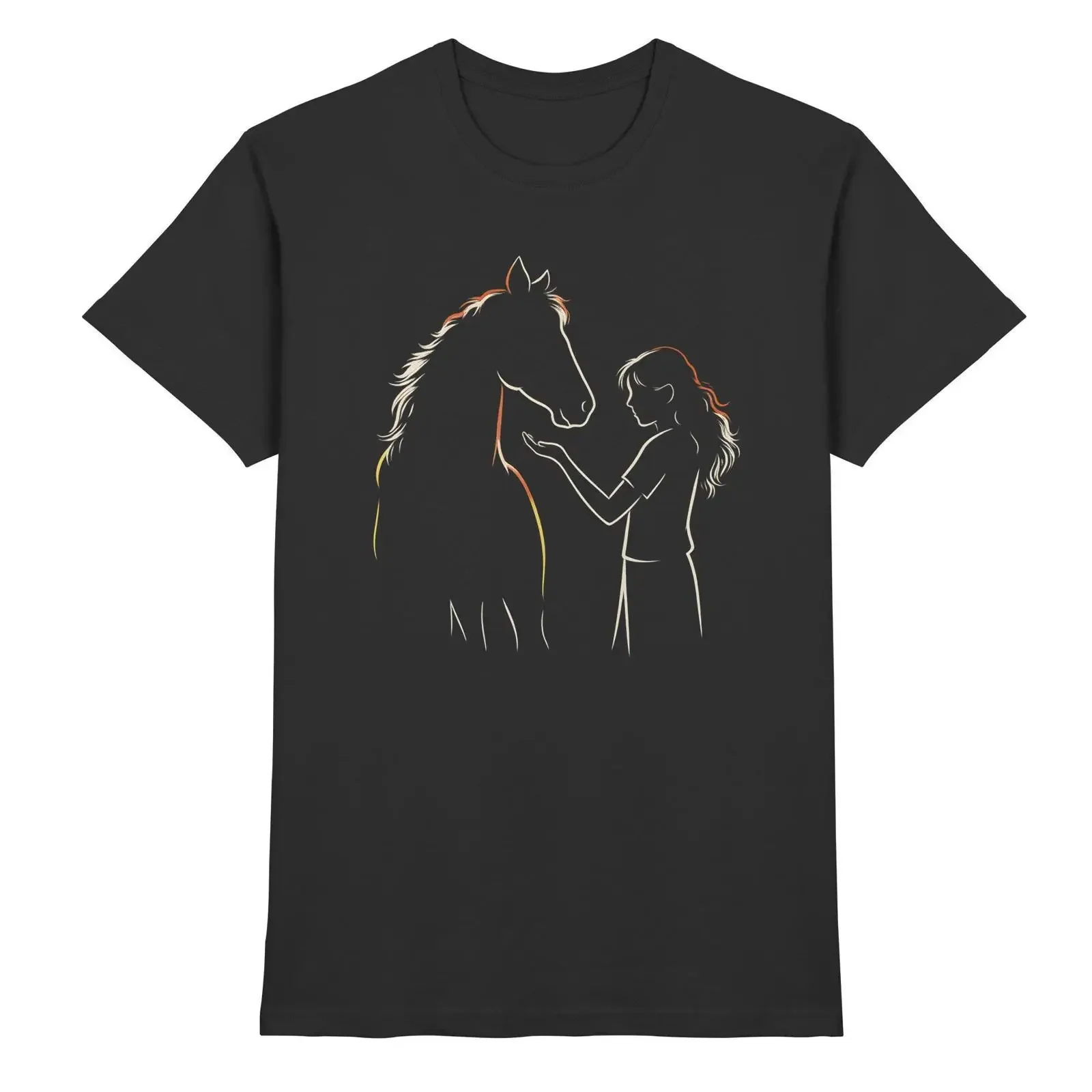 Horse and Girl T Shirt Cute motif for stable riding leisure gift riders fans girls who love horses vintage Washed