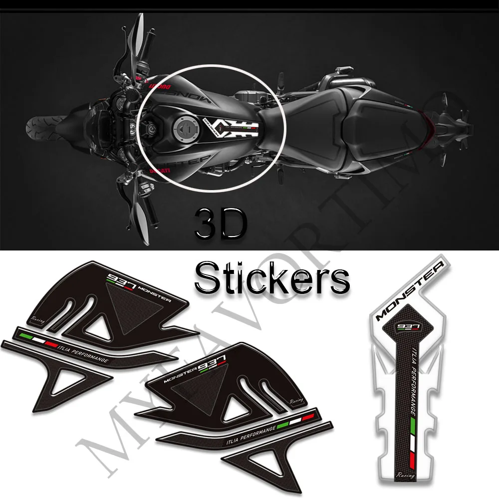 

For Ducati Monster 937 Motorcycle Stickers Decals Gas Fuel Oil Kit Knee Protection Tank Pad Grips 2021 2022